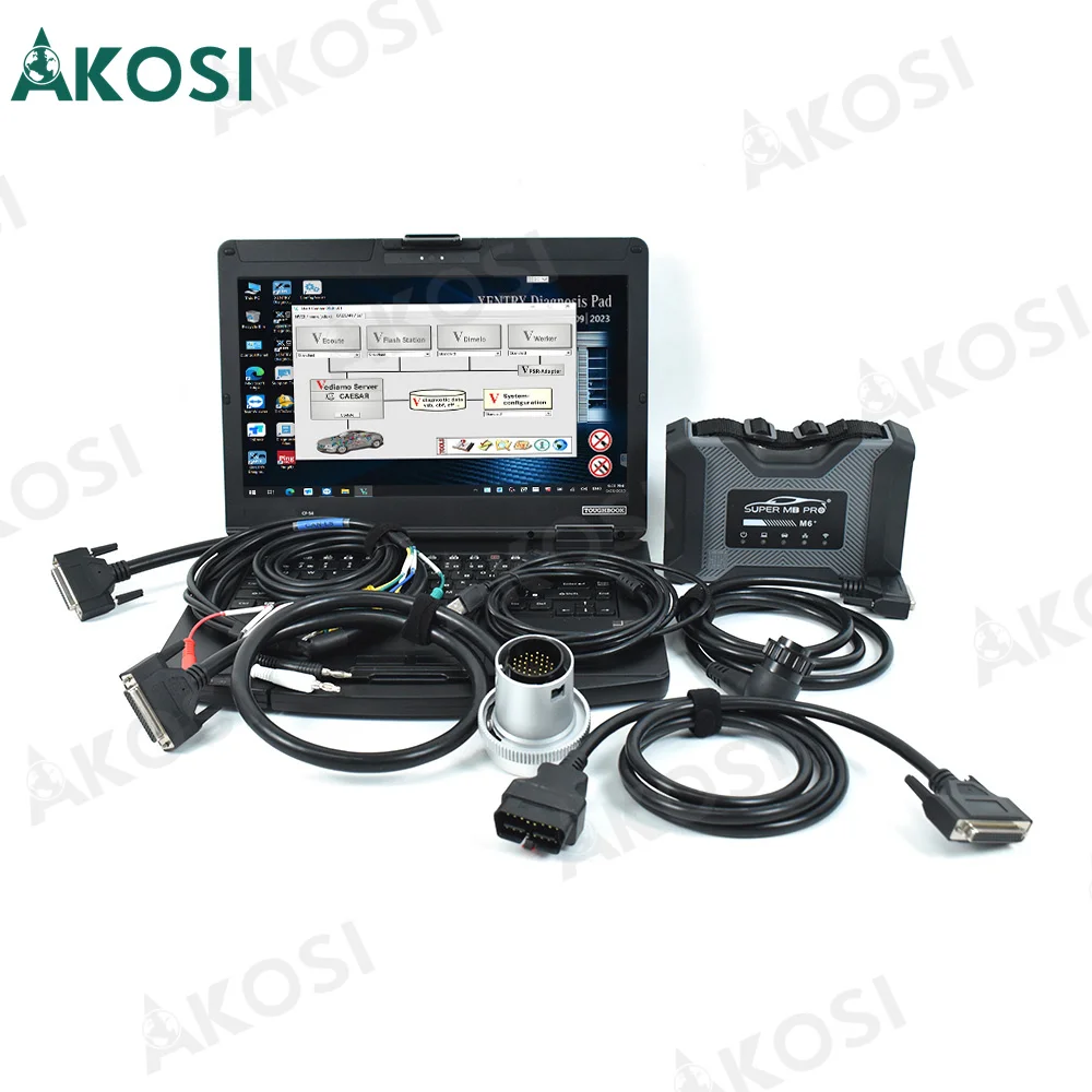 

Ready to use CF54 Laptop+SUPER MB PRO M6 DoIP VCI WiFi Support Software Doip for Benz Cars Trucks Star Diagnosis Tool