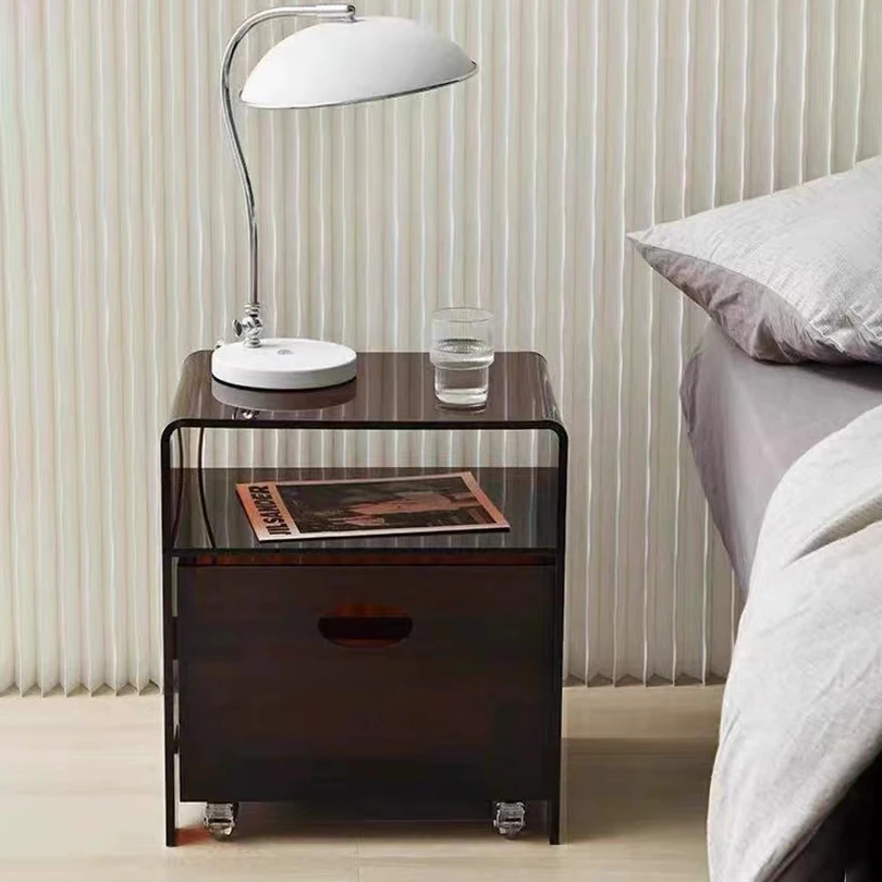 

Modern Acrylic Plexiglass Bedside Table for Bedroom and Living Room for Apartment and Hotel Coffee Table Accessory