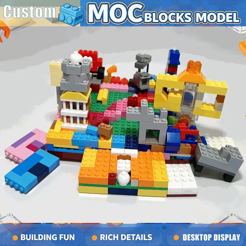 574PCS Colorful Mini Scene Building Blocks Board Game Model Set Custom Assembly Creative Educational Toy Popular Gift Collection