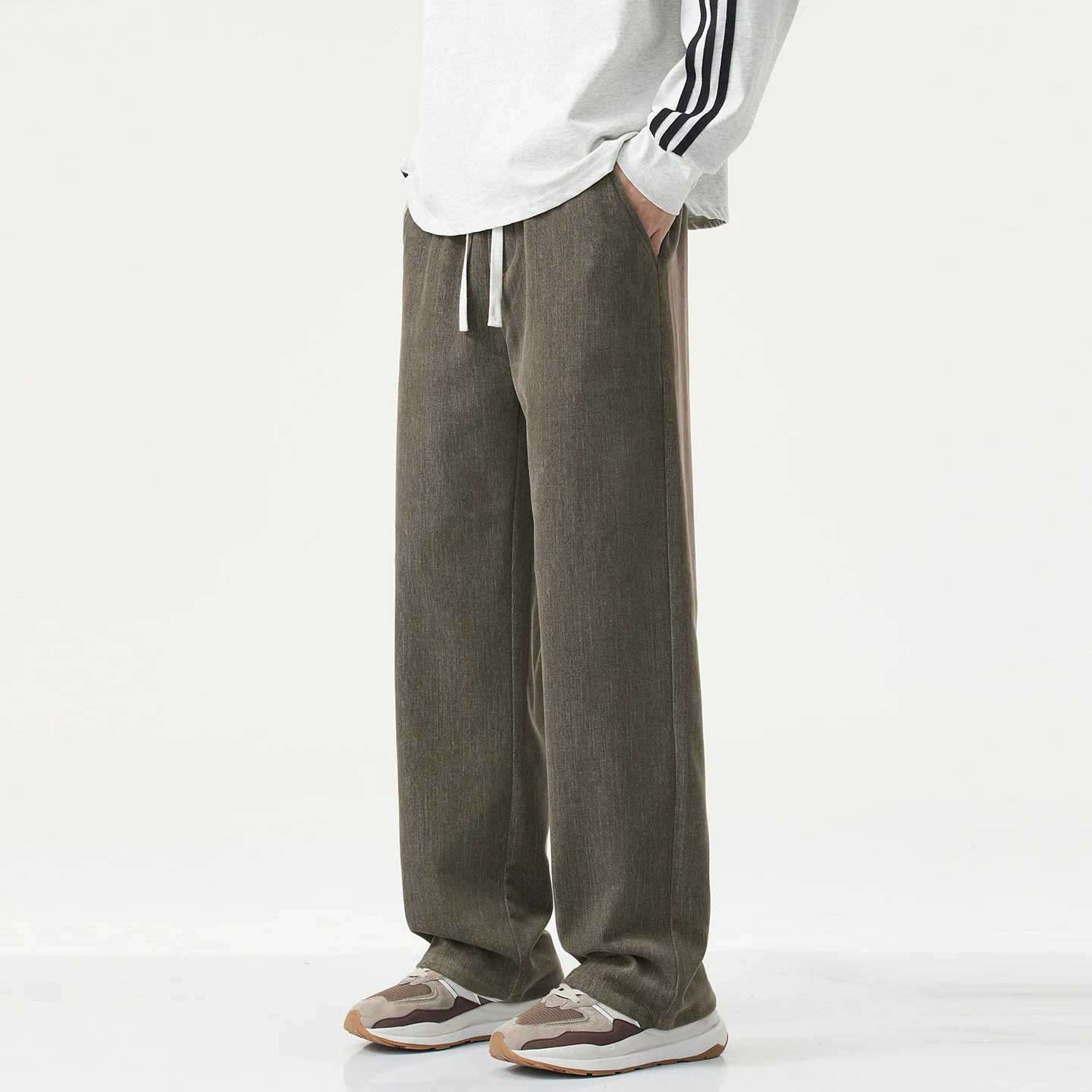 

High-end Casual Pants Men's Fall 2025 New Men's Baggy Wide-legged Straight-leg Sports Pants