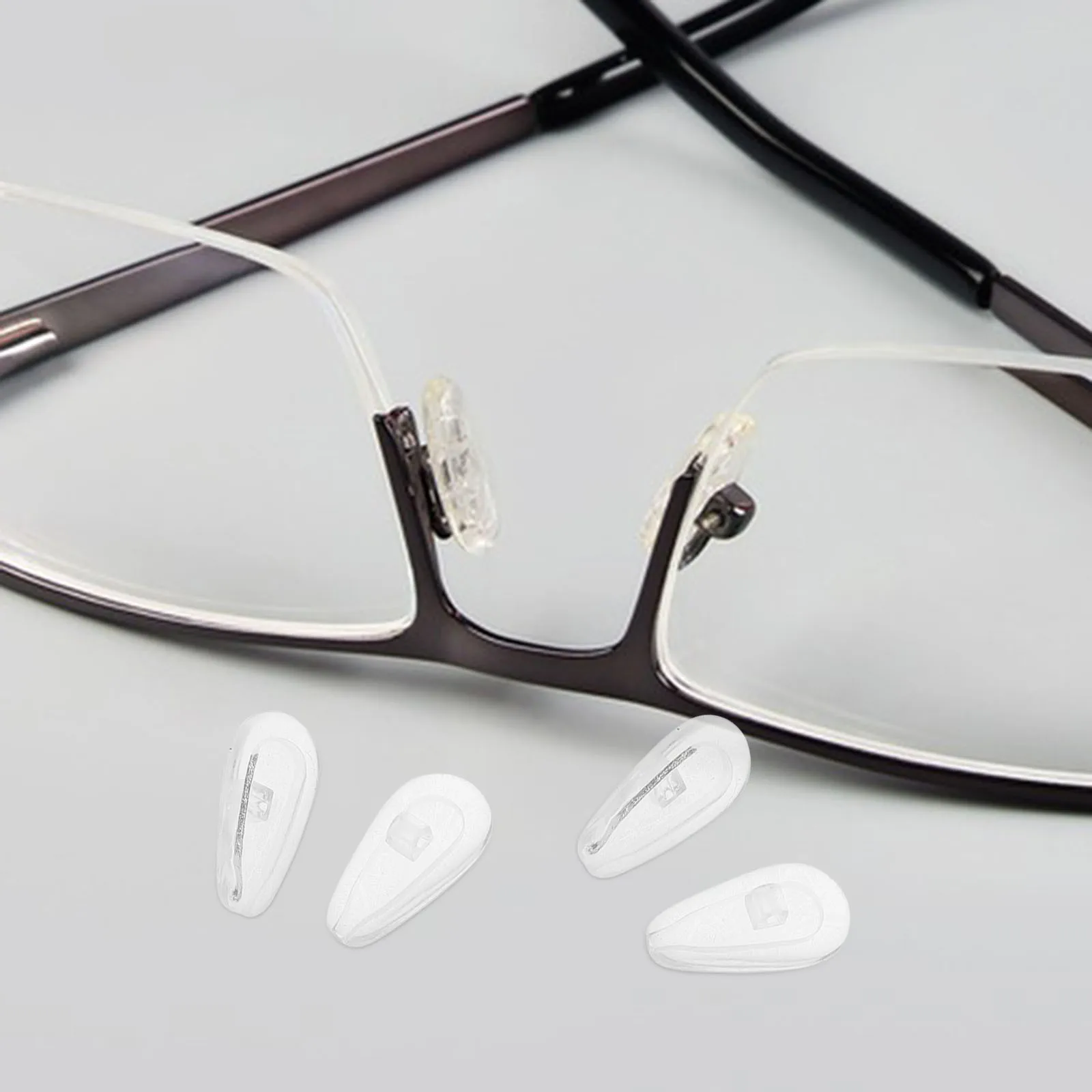 

50pcs Glasses Nose Pads Eyeglass Silicone Cushion Non Slip Soft Transparent Covers Parts Replacement Accessories