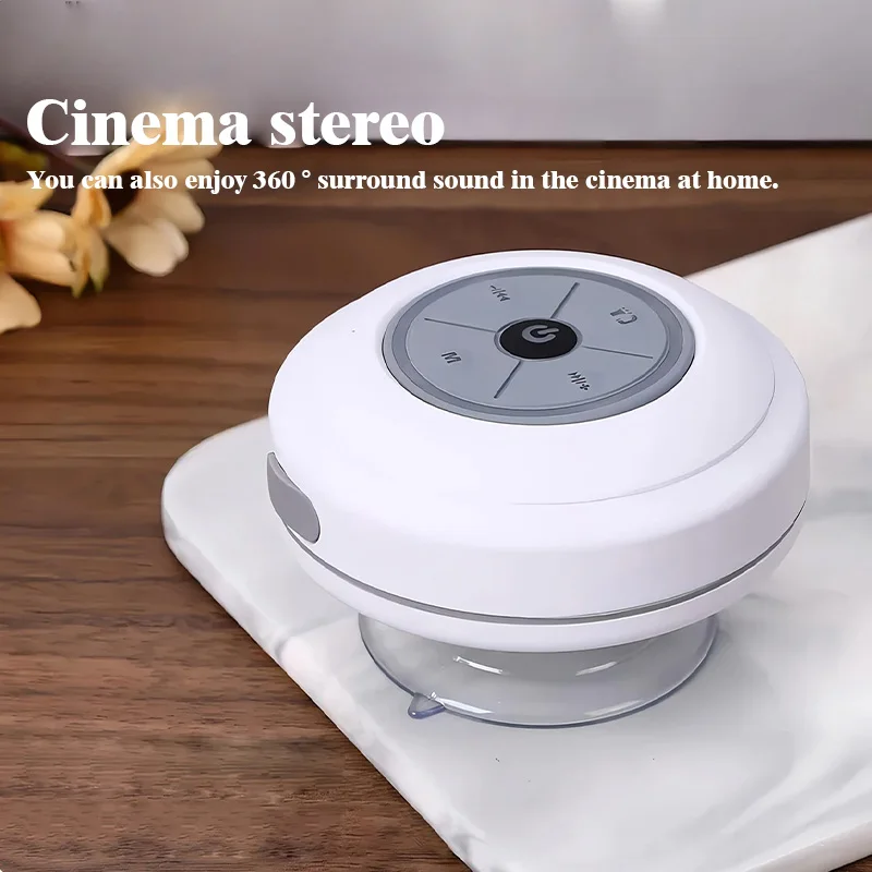 JBJW Portable Bluetooth Speaker Lasting Suction Cup Waterproof 3D Surround Stereo High Fidelity Wireless Subwoofer For Bathroom
