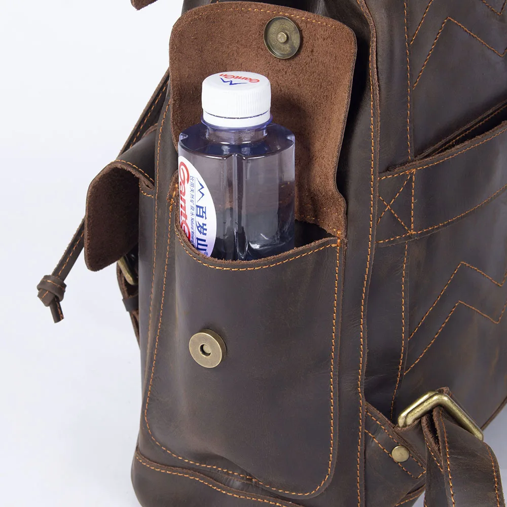 S.WORKER Vintage Echtleder-Rucksack für Herren, Reise-Vintage-Crazy-Horse-Schultasche, Große Laptop-Schultertasche aus Rindsleder für Männer – Detail 14