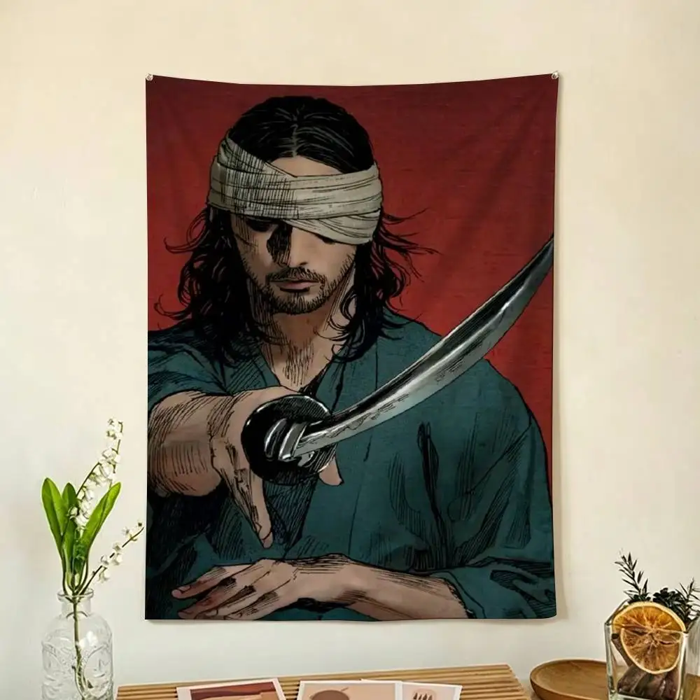 V-Vagabond Miyamoto Musashis Flag Digital Printing Banner for Garage Wall Out Door Decoration