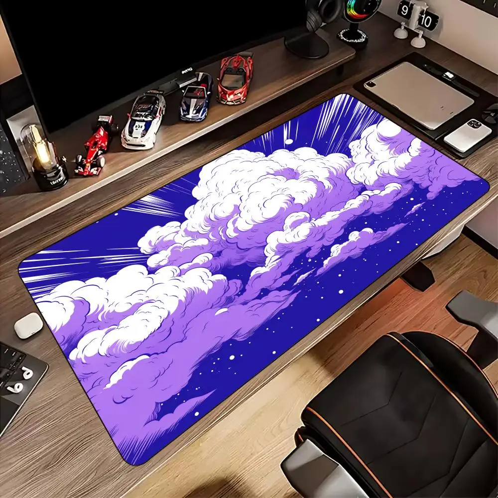 

Purple mysterious cloud Mouse Pad Desk Mat with Stitched Edges non-Slip rubber base gamer pc accessories Gaming mat Extended pad