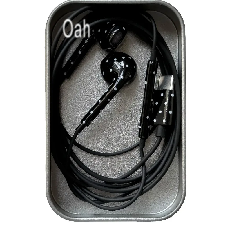 Oah Polka Dot Wired Earphones ABS Material Type-C/Lightning Dynamic Hifi Wired Earphones Digital Audio Headphones Gifts view 4