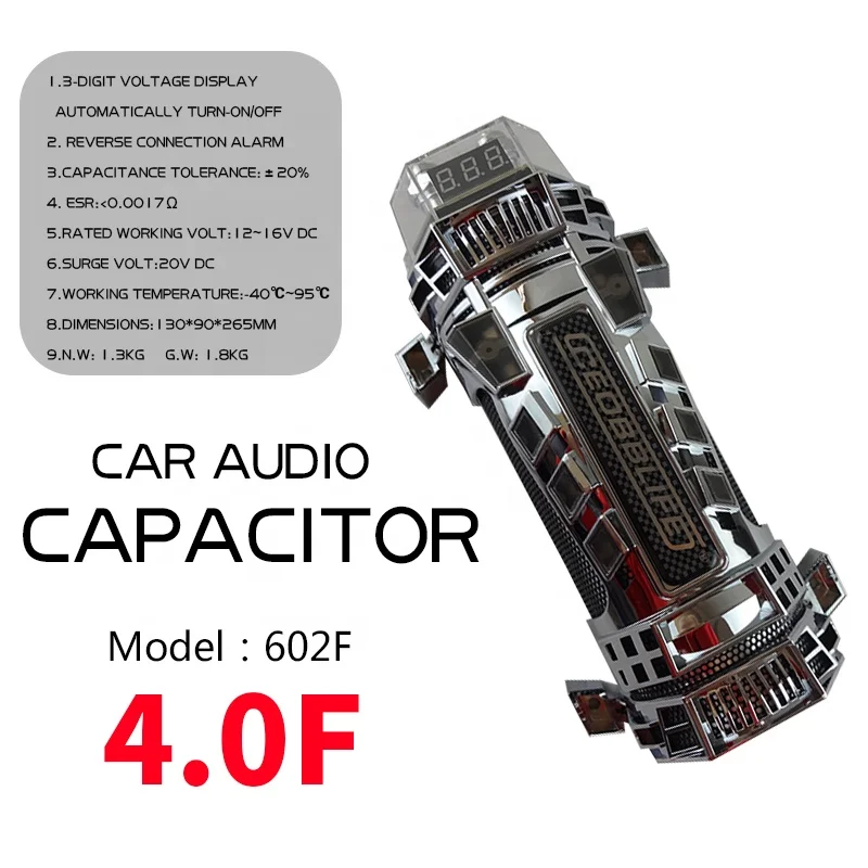 

602F Capacitor Car Audio Capacitor High Quality 4.0F 602F CEOBBLIFE Stabilize voltage filter noise Car Audio Accessories