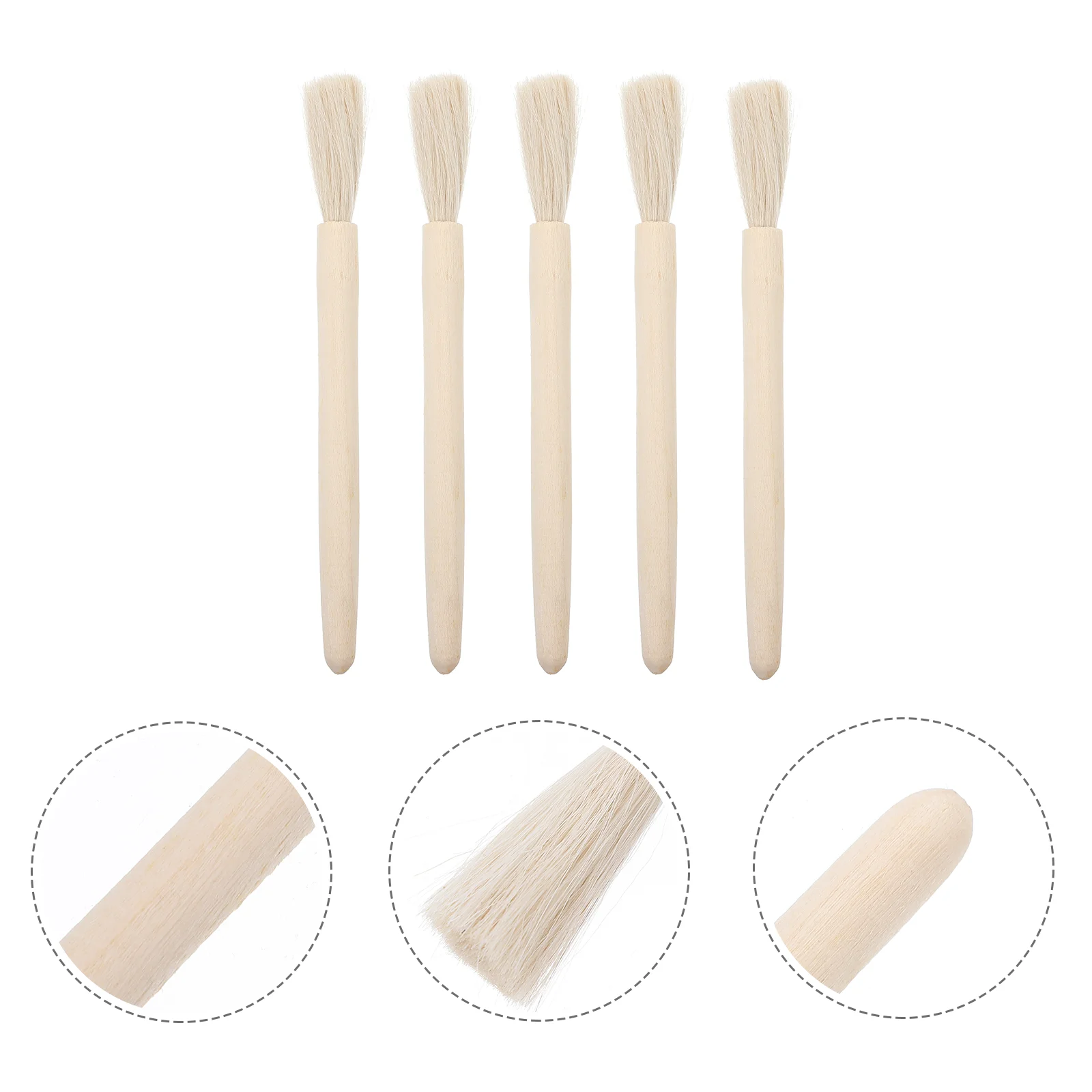 

5 Pcs Laboratory Brush Scientific Research Cleaning Teaching Apparatus Science School Balance Practical Cleaner Wooden Compact