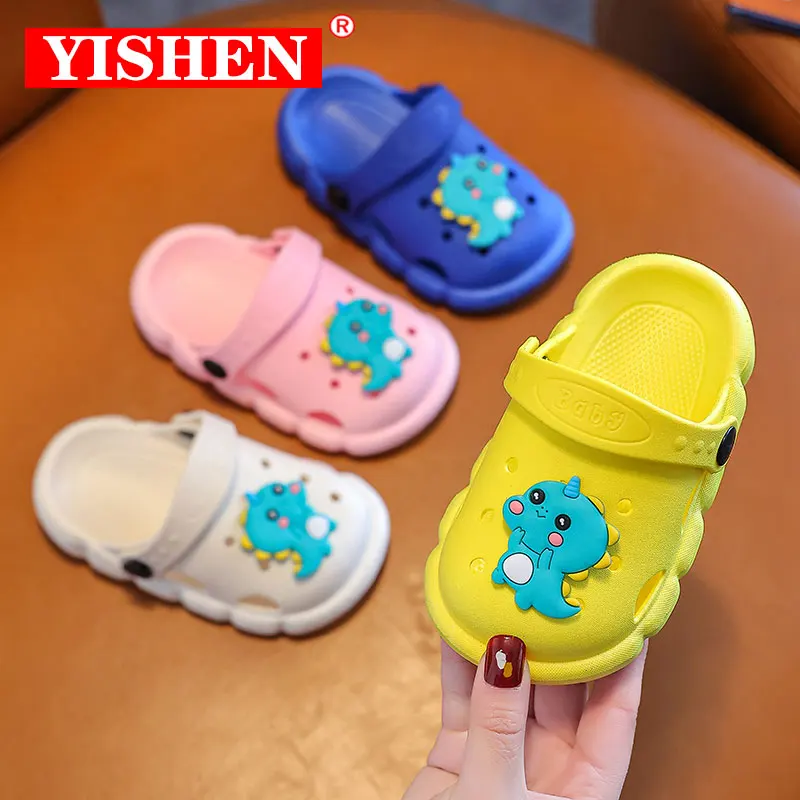 

YISHEN Kids Slippers Summer Cartoon Cave Hole Sandals Babies Garden Shoes Beach Slippers Non-Slip Quick Drying Boys Girls Shoes