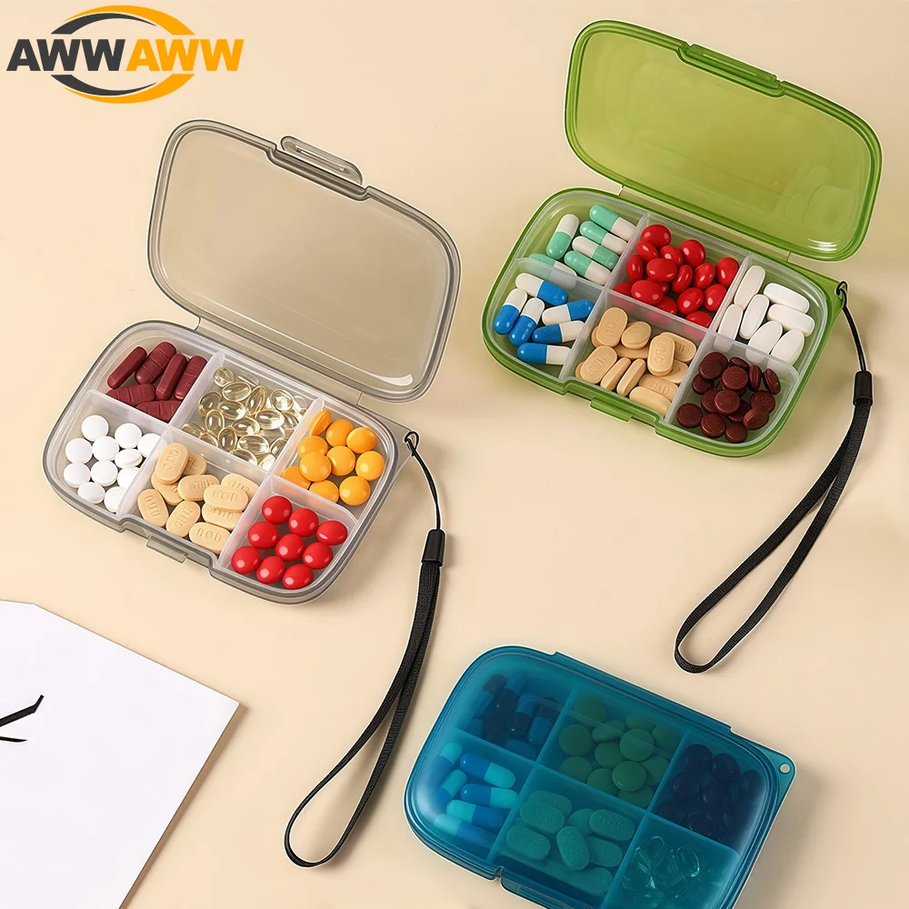 

1PCS Daily Pill Organizer 6 Compartments, Small Pill Box Portable Travel Pill Case Medicine Container for Vitamin, Cod Liver Oil