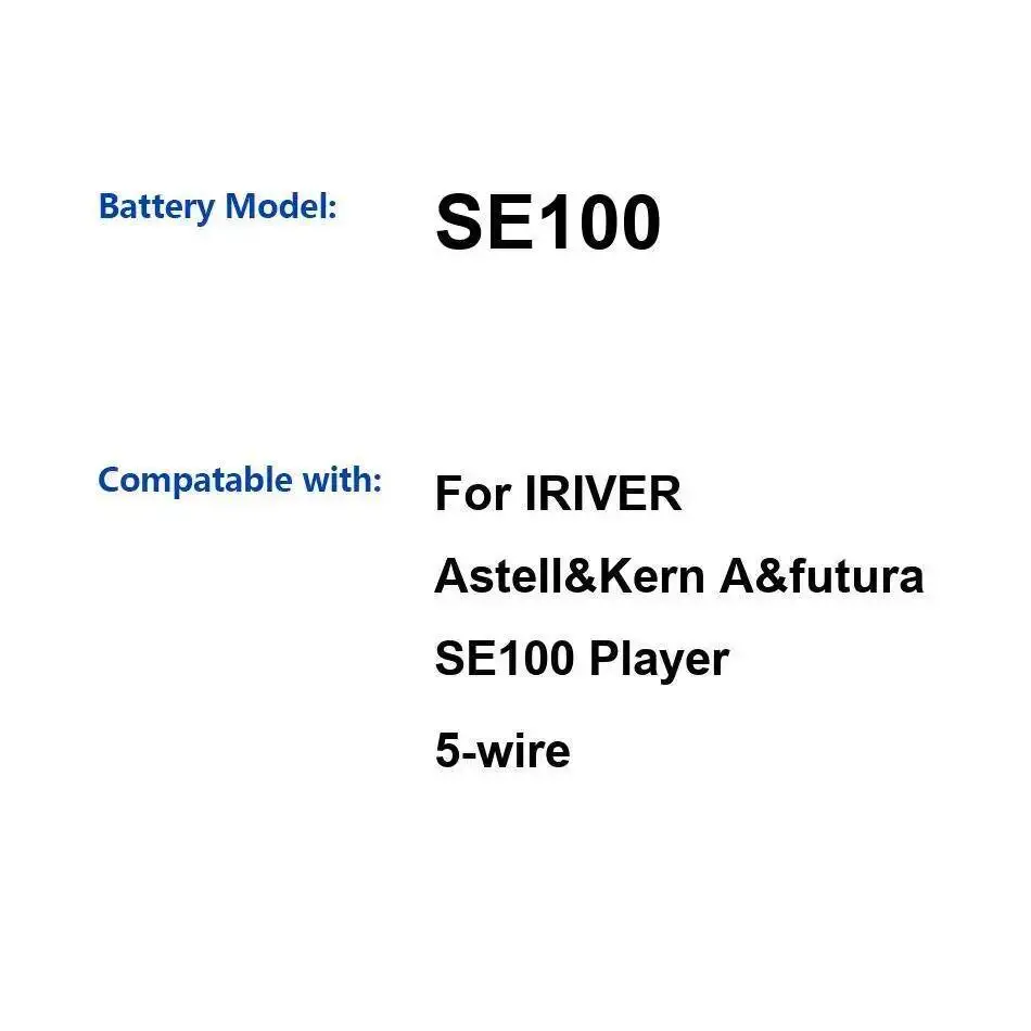 صديقة للبيئة موثوقة إمدادات الطاقة 4500Mah مشغل موسيقى بطارية ل Iriver Astell & Kern SE100 5-Wire