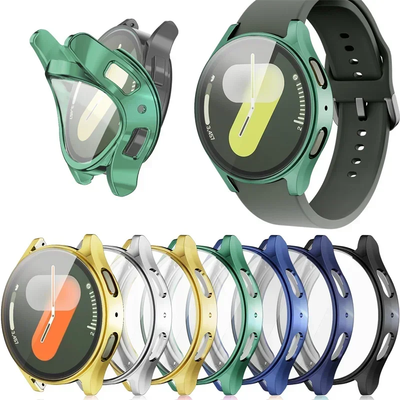 Schutzhülle für Samsung Galaxy Watch 4 5 6 7 FE 40 mm 44 mm Abdeckung Abdeckung TPU Bumper Displayschutz Voll 40 mm Zubehör