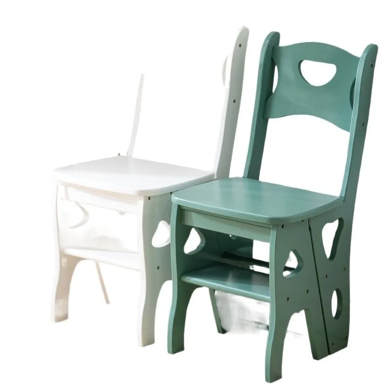 

Solid wood ladder, multi-functional folding ladder and chair dual-purpose