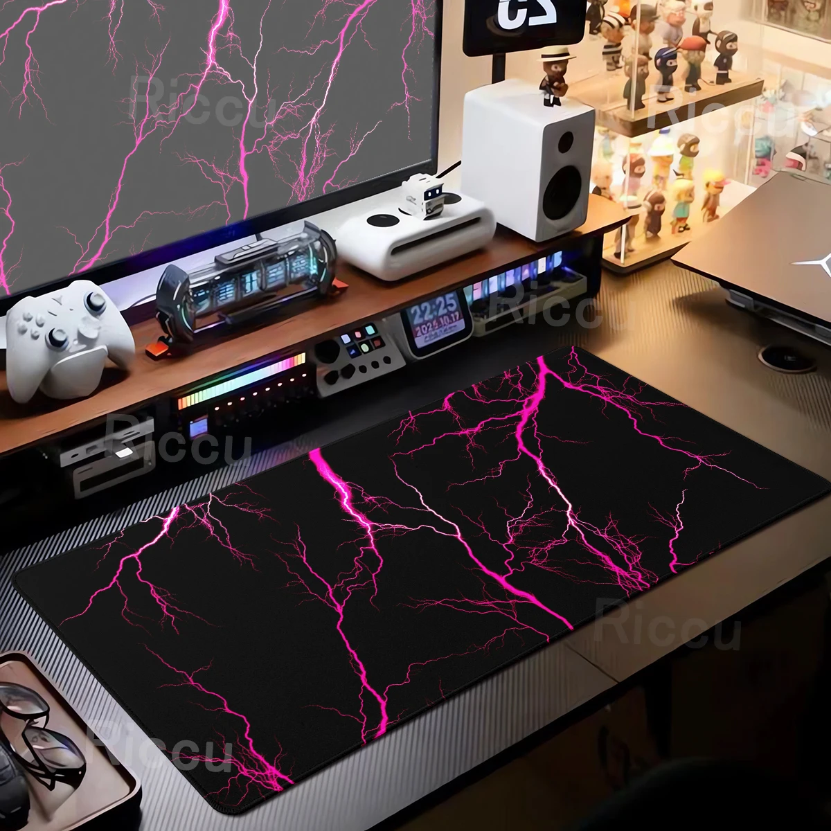 Lightning Pattern Mouse Pad Large Gaming Keyboard Mousepad Black Deskmat PC Accessories Laptop Extended Pads E-Sports Mausemat