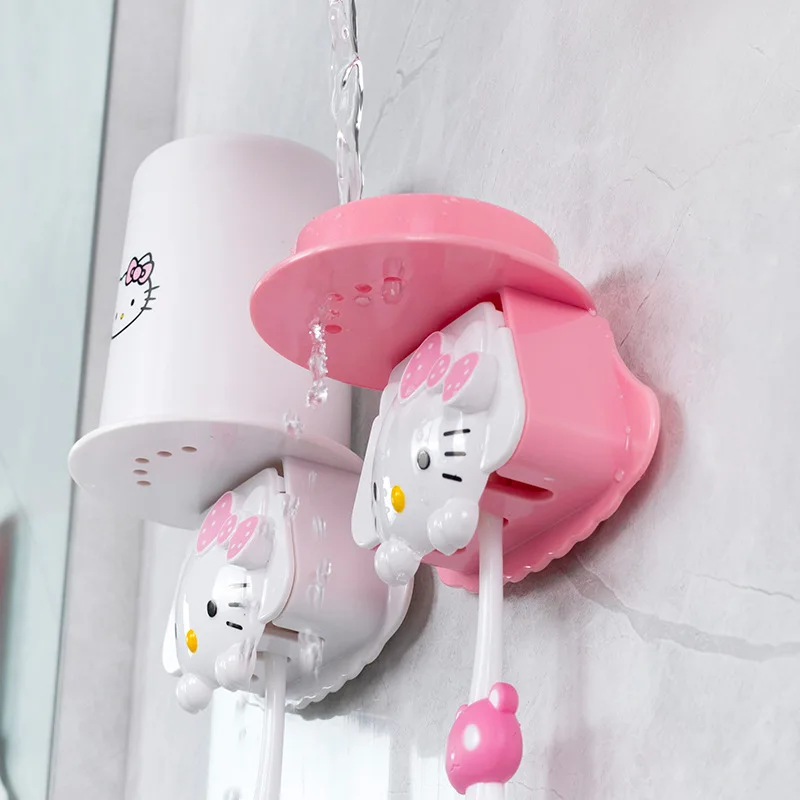 Sanrio Hello Kitty Tandenborstelhouder Wasbeker Set Cartoon Kt Kat Tandenborstel Opbergbeker Kerstmis Halloween Geen behoefte aan boren