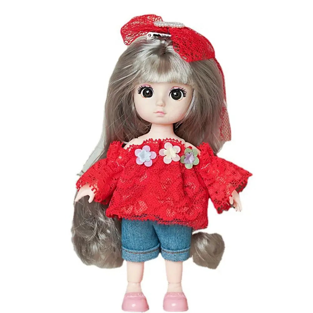 

High Quality 4 Styles Clothes with Headwear Can Dress Up Jeans Pants Suit 16~17cm /1/8 BJD