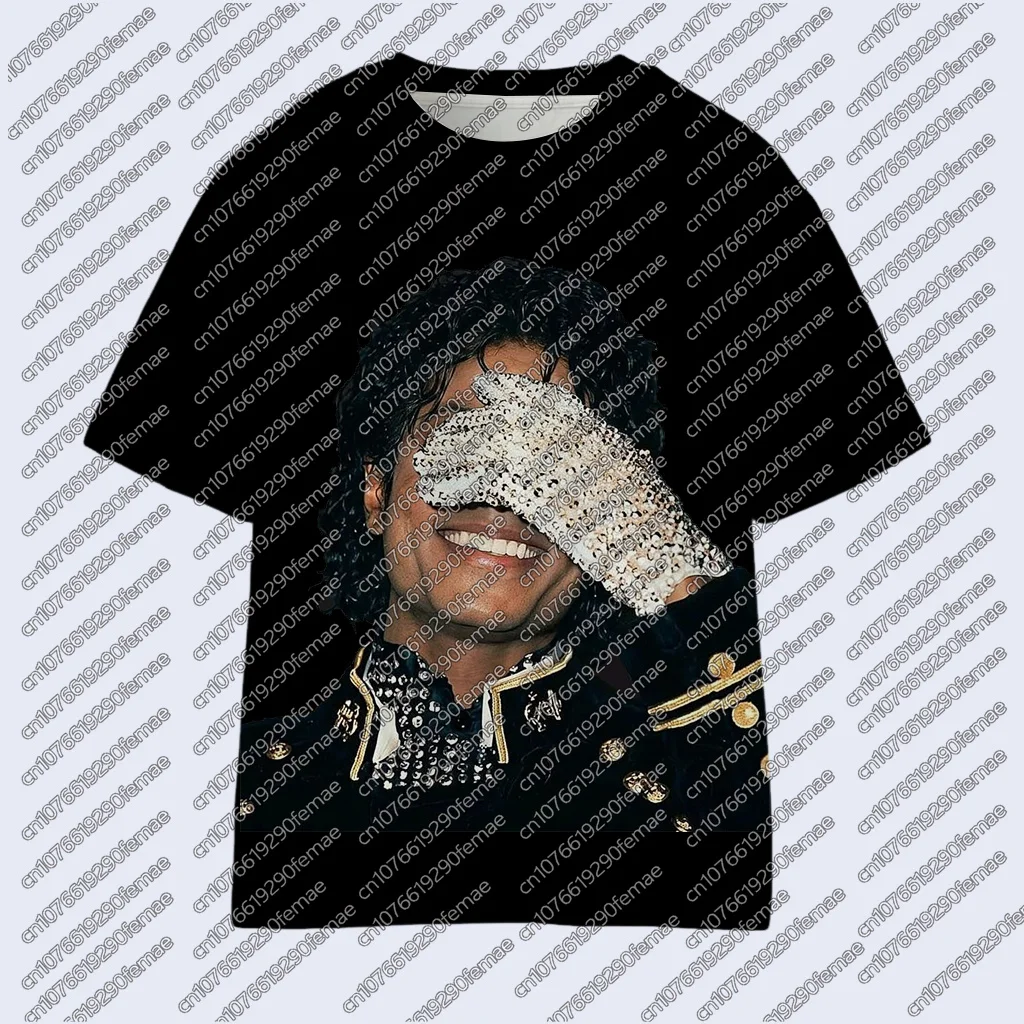 Neues Sommer-Kinder-T-Shirt „Michael Jackson Tribute“ im KPOP-Mix-Stil – Trendiges Oberteil für Jungen und Mädchen, ideal für den Alltag und Ausflüge, Fan-Geschenkidee – Detail 5