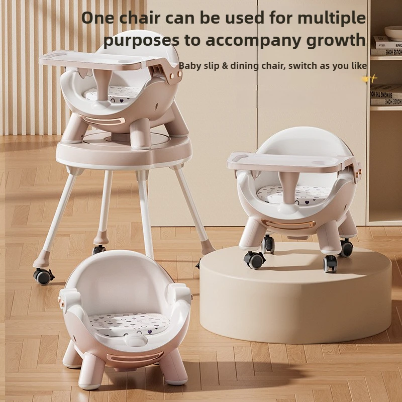 Convertible Baby Feeding Chair – Adjustable Height Toddler Seat with Removable Tray, Portable for Home & Travel Use
