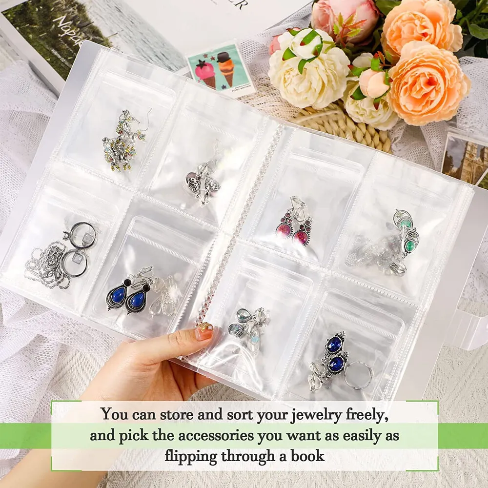 84/160 Grid Dustproof Transparent Anti-oxidation Photo Album Ziplock Bag Display Organizer Jewelry Storage Book Bracklet