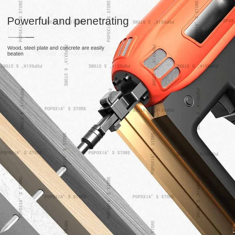 Two Batteries Pneumatic Nail Gun Lithium Battery Electric   Air Stapler  Tools for Frame and Trunking