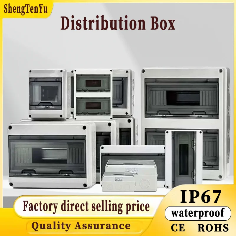 

IP65 HT Series Air Switches Box 2/3/5/8/12 Ways ABS Outdoor Waterproof Electrical Distribution Box Circuit Breaker MCB Power