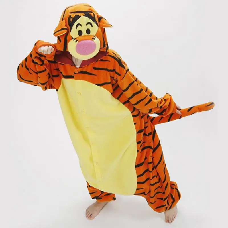 MINISO Pooh Bear Pajamas Disney Siamese Pajamas Loose Comfortable Cute Parent-Child Hooded Tracksuit Gift Pajamas Wholesale