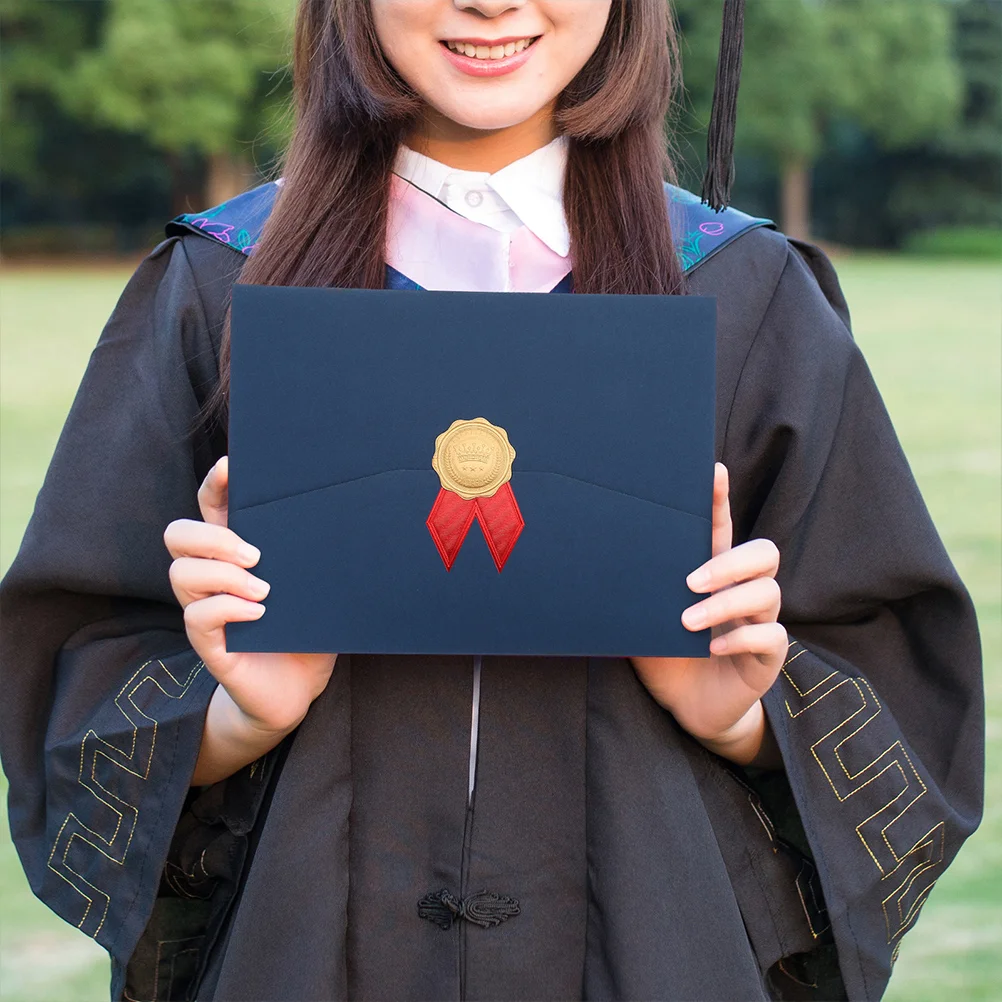 

3 Pcs Certificate Envelope Blue File Folders Paperplates Papecard Holder Graduation Diploma Holders Paperboard Covers