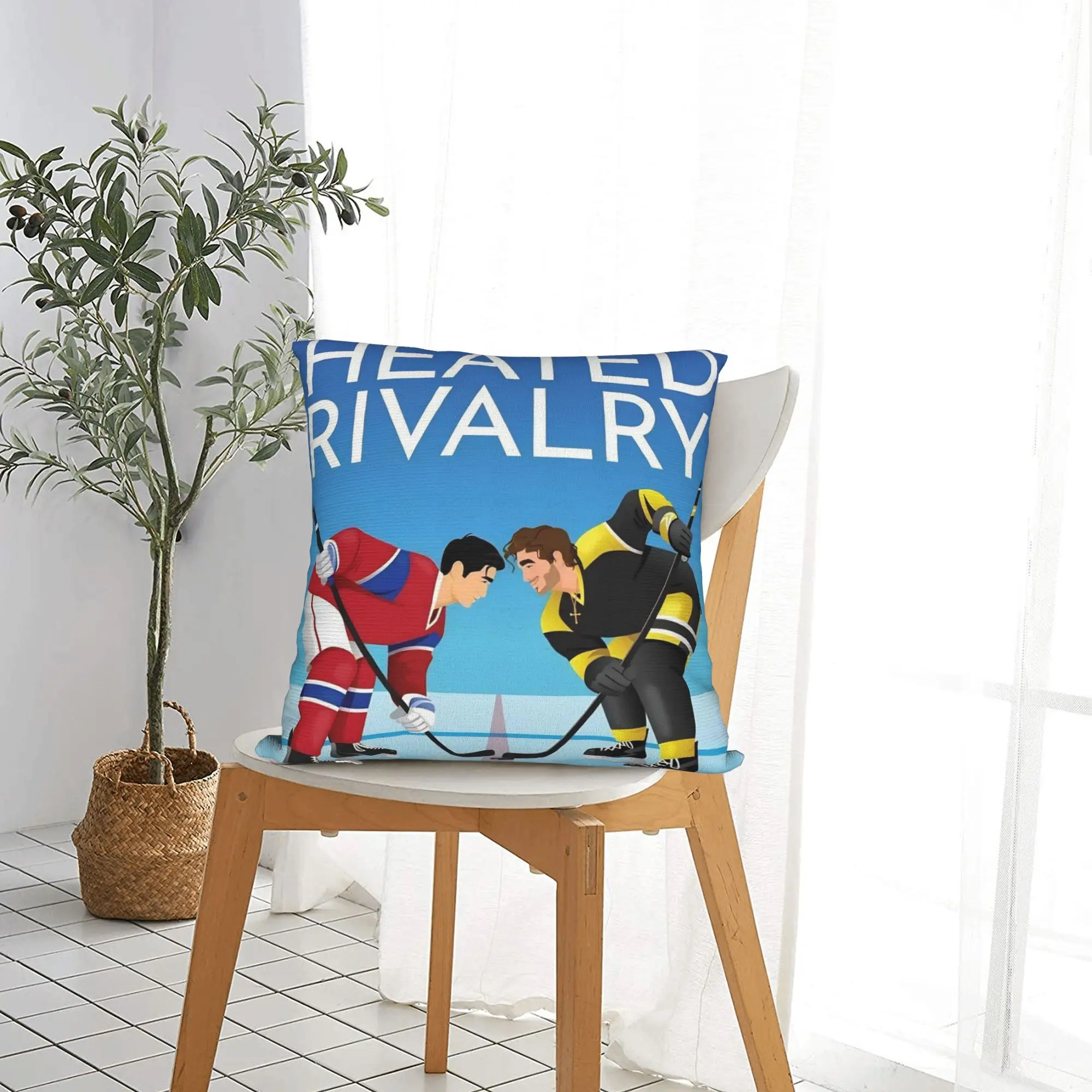 Heated Rivalry Square Pillowcases Polyester Bed Car Hockey Game Cushion Cover Funny Home Decoration Pillowcase 40*40
