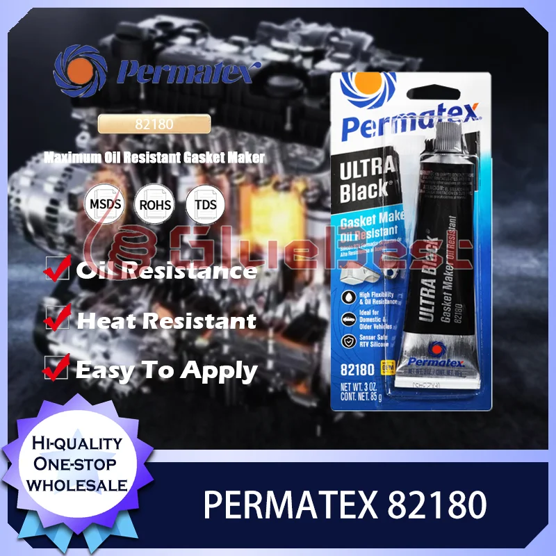 PERMATEX 82180 Oil and Oxidation Resistant Flange Curing Agent Gasket Adhesive High-Temperature Automotive Use Original Product