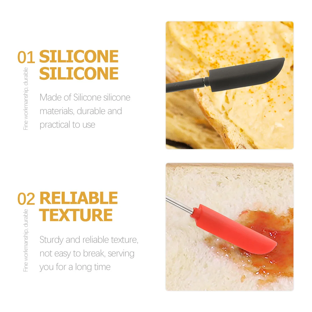 

Silicone Spatula Spoon Set Ergonomic Kitchen Jar Scoop Baking Tool Dessert Jam Scraper Restaurant Home Use Telescopic Sauce