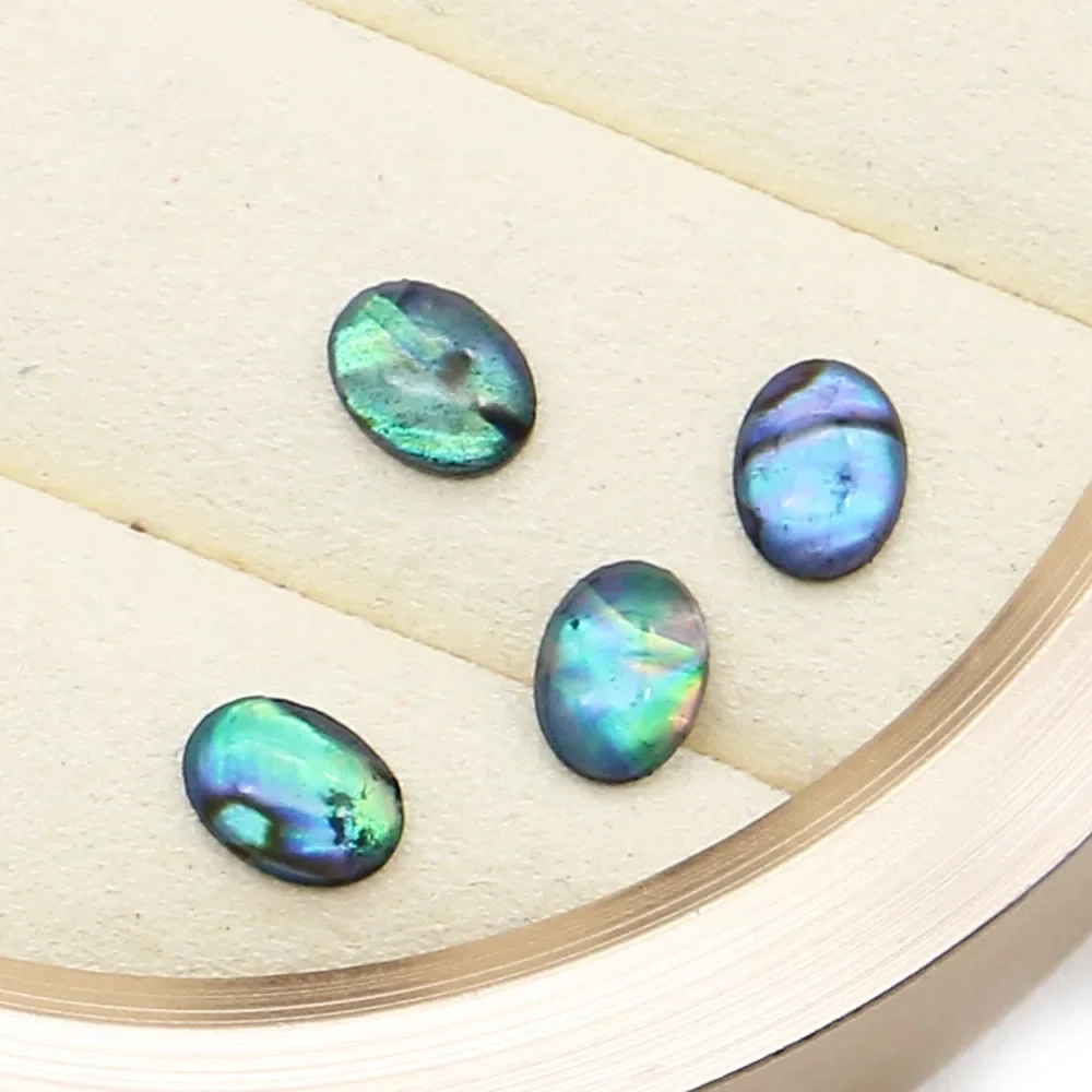 

Epoxy Resin Covering Abalone Shell Oval Non-porous Loose Beads 10pcs For Handmade Creative Ring Jewelry Accessory Material 7x9mm