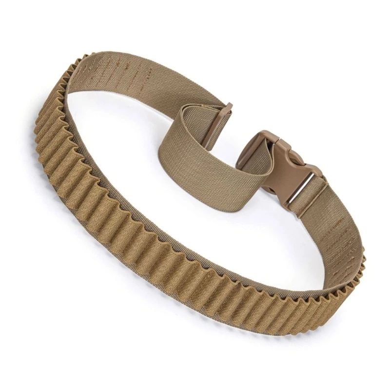 Round Tactically Bandoliers Outdoor 50 Hole Storage Belt Nylon Shotguns Shells Belt Adjustable Cartridge Strap Durable