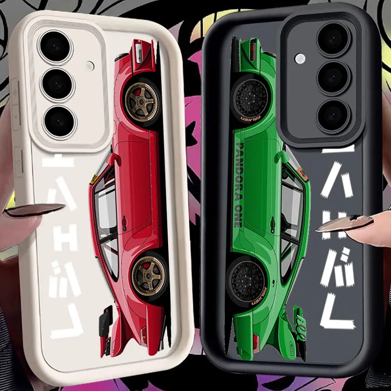

Phone Case For Samsung S26 S25 S24 S23 S21 S20 Ultra Cartoon JDM Sports Car Funda For Galaxy S25 S24 FE S26 Plus Silicone Cover