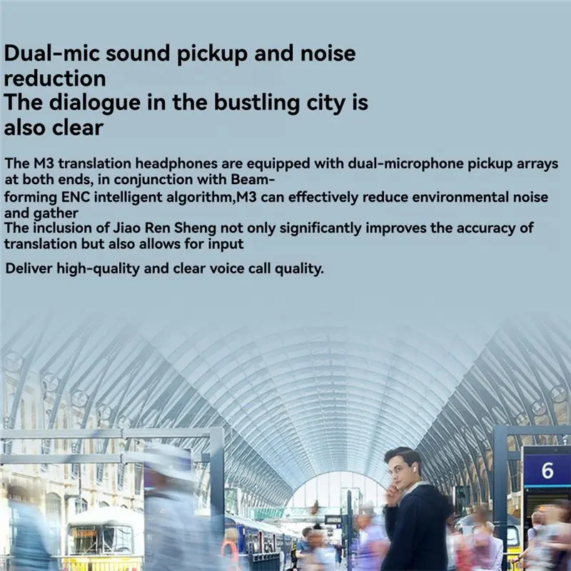 AA60-لغة M3 العمارة مترجم في وقت واحد سماعة السفر ترجمة صوتية تفسير الأعمال سماعة سماعات الأذن