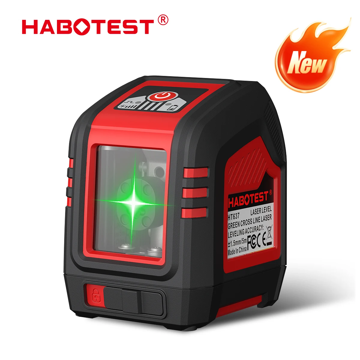 HABOTEST HT637 Green Laser Level Self Leveling Cross Line Laser 30M Visible High Precision Alignment Measuring DIY Level Tool