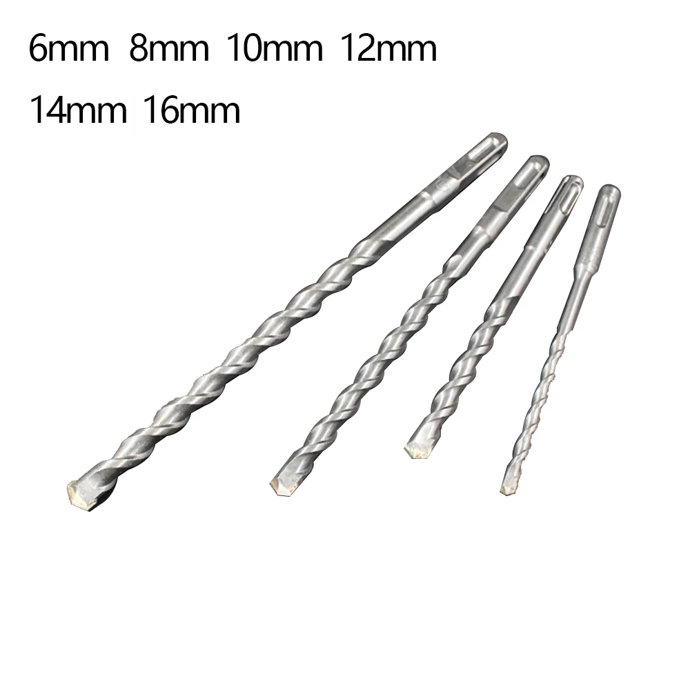 Masonry Drill Bits Tungsten Steel Hammer Drilling Concrete Head Twist Plus Shank 6mm 8mm 10mm12mm  14mm 16mm