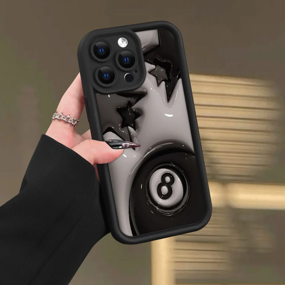 

Billiard star design phone case for iPhone 17 16 15 14 13 12 11 Pro/ Max/Plus shock-proof rear cover anti-fingerprint
