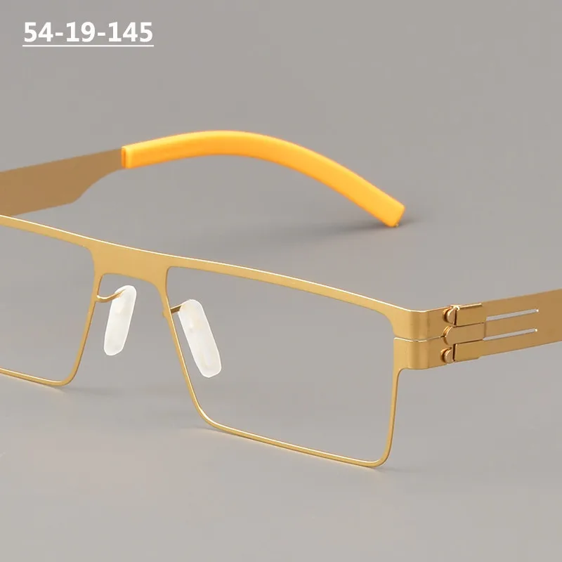 

Ультралегкие безвинтовые квадратные очки с тонкой стальной оправой для мужчин, прямоугольные деловые узкие очки, модные мужские очки для зрения