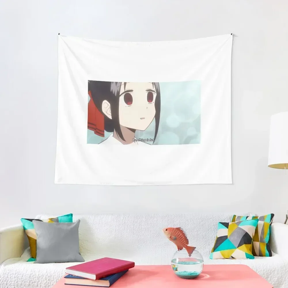 Kaguya Shinomiya Breathing is Fun Tapestry Room Decor Aesthetic Room Decor Korean Bedroom Decorations Tapestry