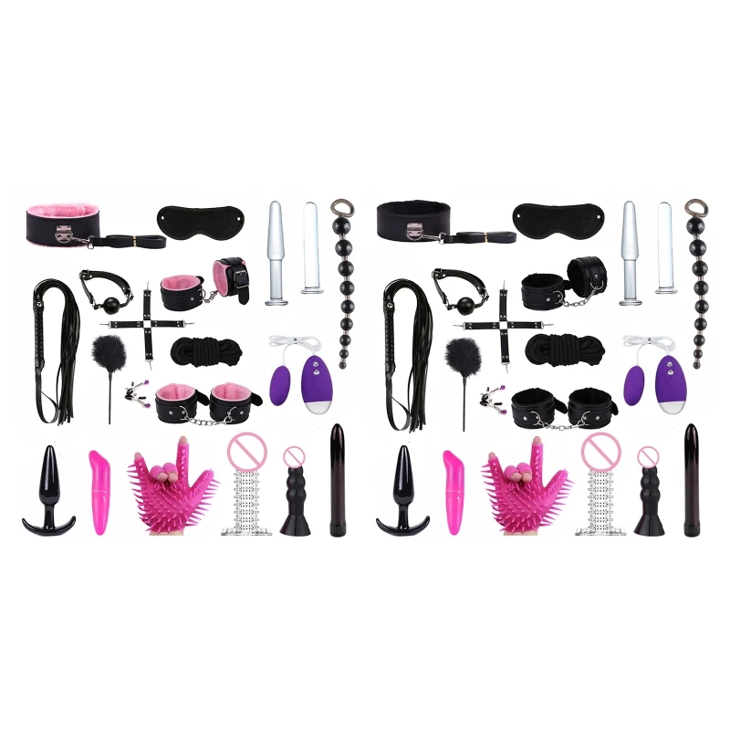 

20RF 20 Pcs Trainer-kits Adult Adult Games Butt Plugs Flogger Whip Vibrator