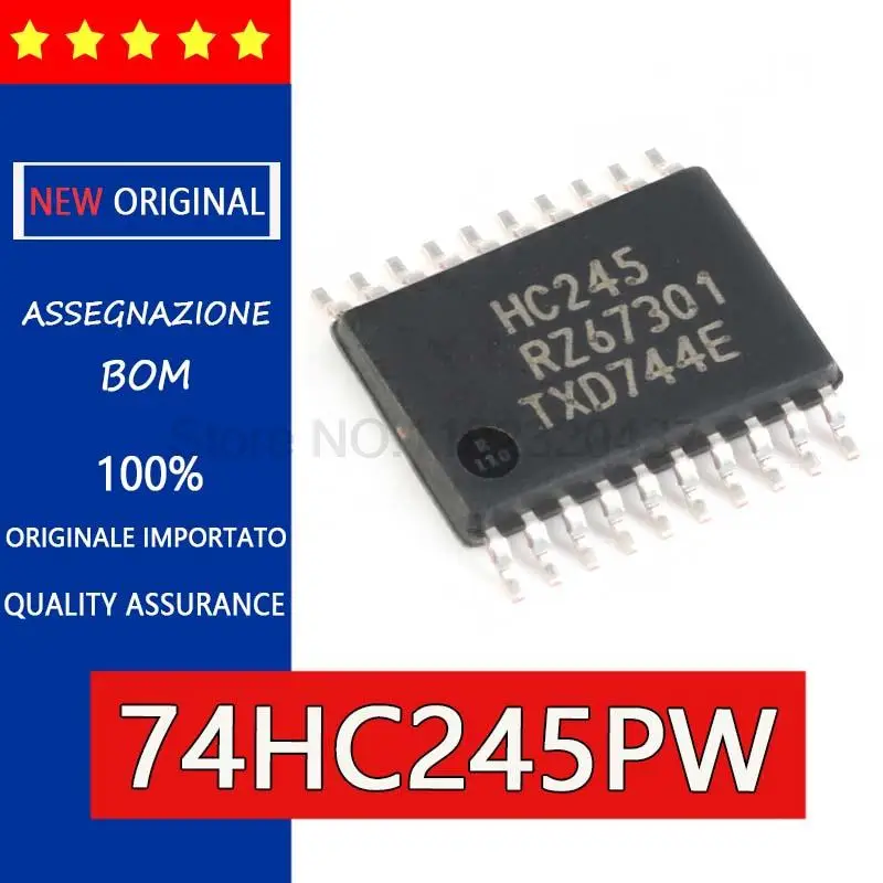 5pcs New and original 74HC245 74HC245PW TSSOP20 HC245 Ultra-thin, dense feet Register transceiver chip