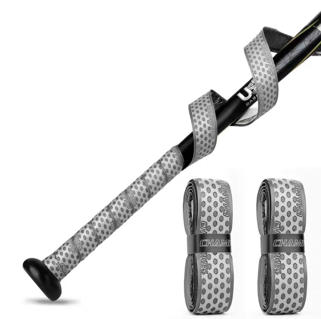Durable Baseball Bat Grip Handle with Wrist Strap Professional Shock Absorption Camouflage Wear Resistant Pure Color Bat Tape