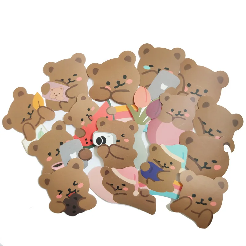 10/30/60pcs Cute Bear Stickers Laptop Bicycle Guitar Skateboard Sticker Kid DIY Graffiti Waterproof stickers