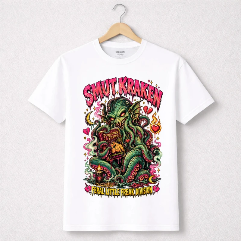 Erotic Sea Monster Enthusiast | Crazy Sea Monster T-shirt, Ugly and Awkward Y2K T-shirt, Vulgar and Romantic Book Fan T-shirt