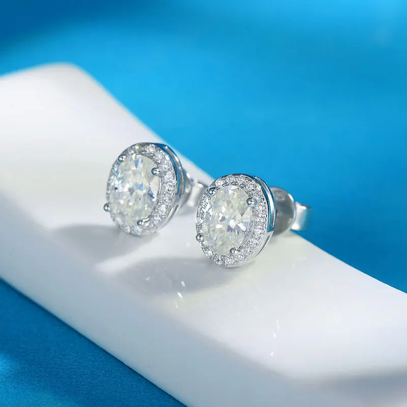 Imagem -05 - Ovo Brilhante Moissanite Brincos para Mulheres S925 Jóias de Prata Certificado Gra Festa de Aniversário de Casamento Presente de Aniversário Mais 1ct