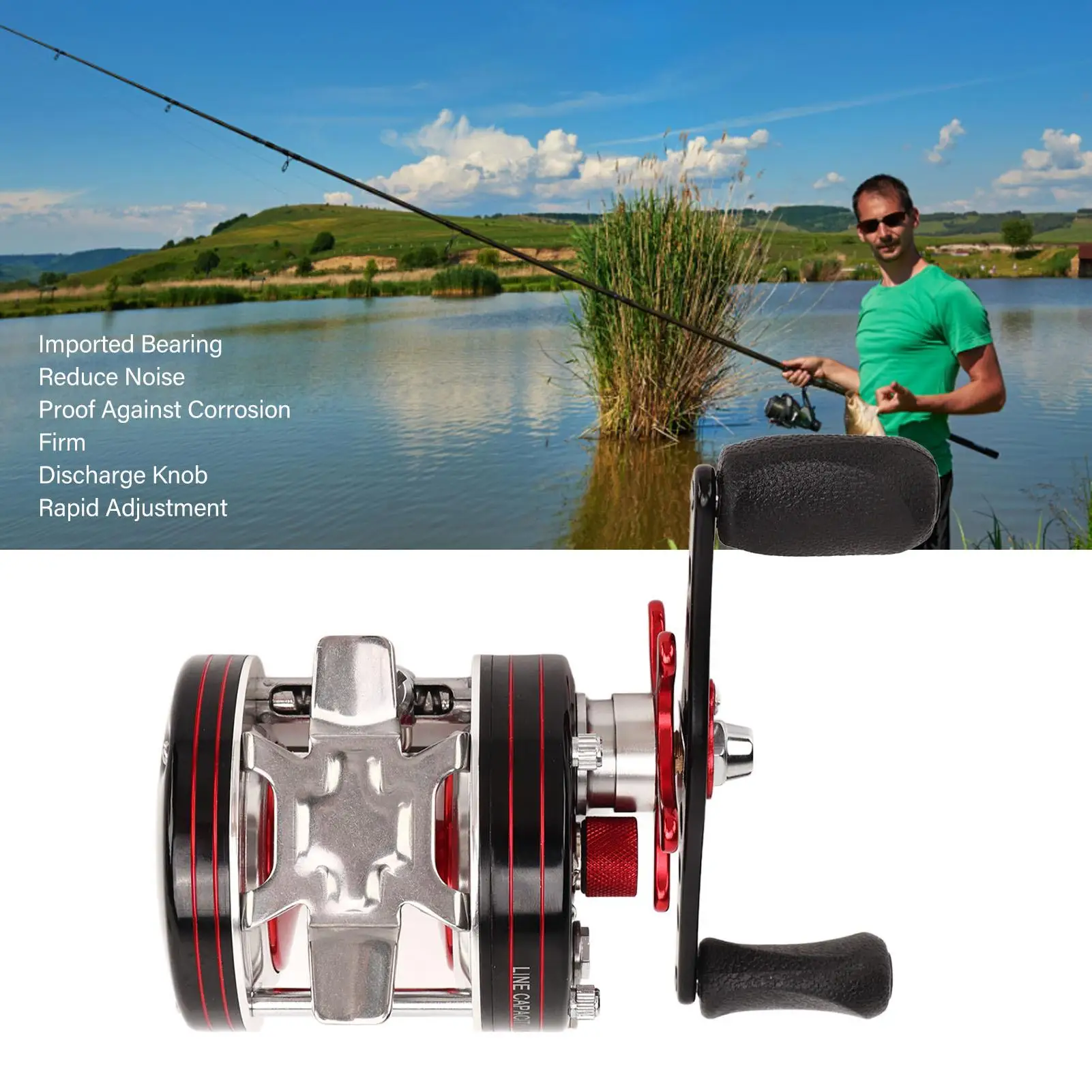 All-Metal Baitcasting Fishing Reel - Durable Transverse Drum for river & Lake Angling