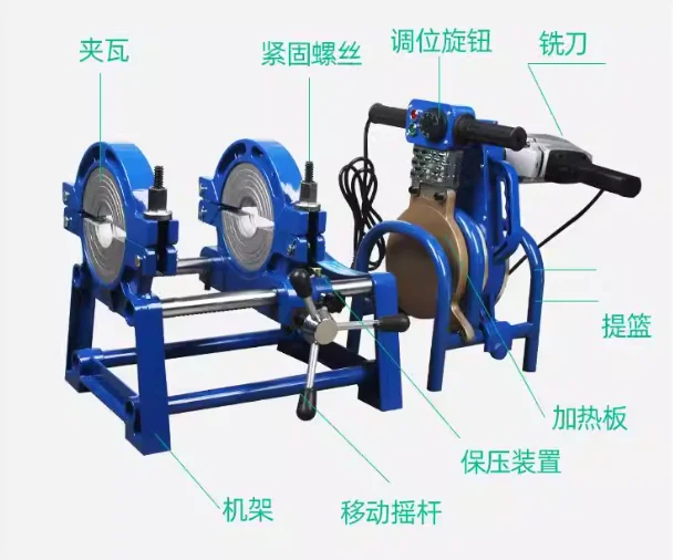Manual Hot Melt Butt Welding Machine for PE PPR PVDF Plastic Pipes 63-160/200mm Two Ring Welder for Water Gas Pipe Joint