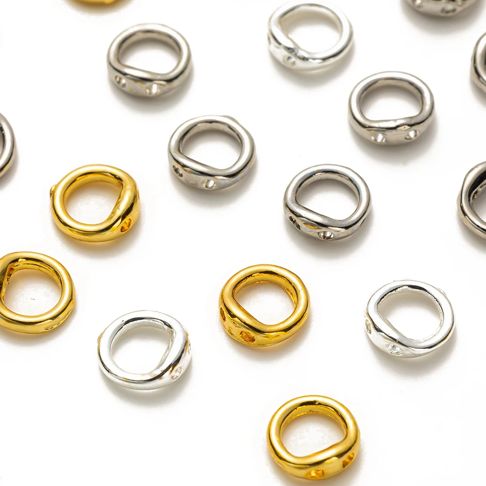 20pcs/Lot Double Hole Connector Ring For DIY Handmade Bracelets Necklace Jewelry Making Supplies Accessories Crafts Materials