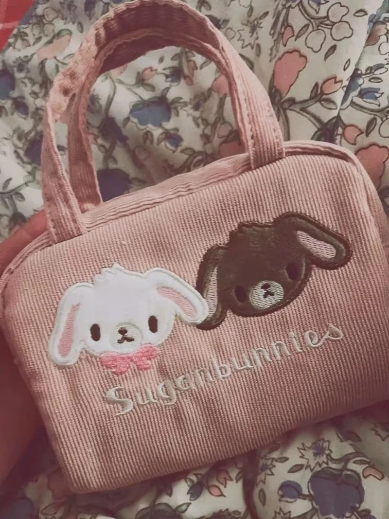 Sanrio Sugarbunnies Bag Makeup Bag Kawaii Cute Portable Small Bag Zipper Portable Storage Cute Wash Bags Ins Gifts For Girls