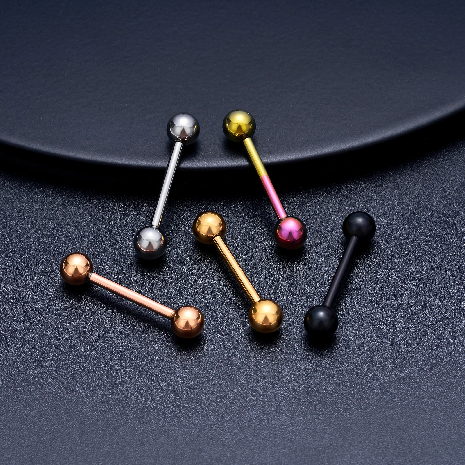 1/10 Stück Externer/Interner Gewinde-Piercing-Schmuck aus G23 Titan, 14G 16G, langer Industrial Barbell Ring, Zungenpiercing, sexy Barbell – Detail 13